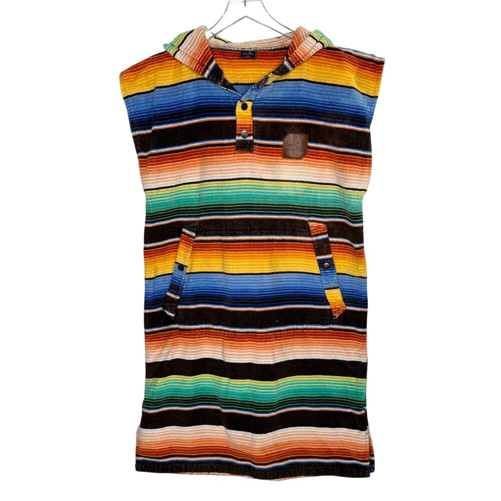 Slowtide Joaquin Changing Poncho Swimcover S/M Striped Multicolor Beach Vacation
